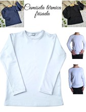 PROMO! Camiseta termica frisada calidad premium. Para nena o varon. Colores: Blanco - Negro - Azul marino. Labendel