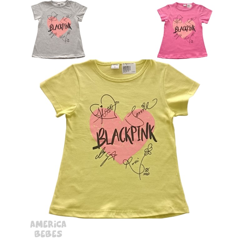 REMERA MANGA CORTA NENA ESTAMPA 'BLACKPINK'. LABENDEL