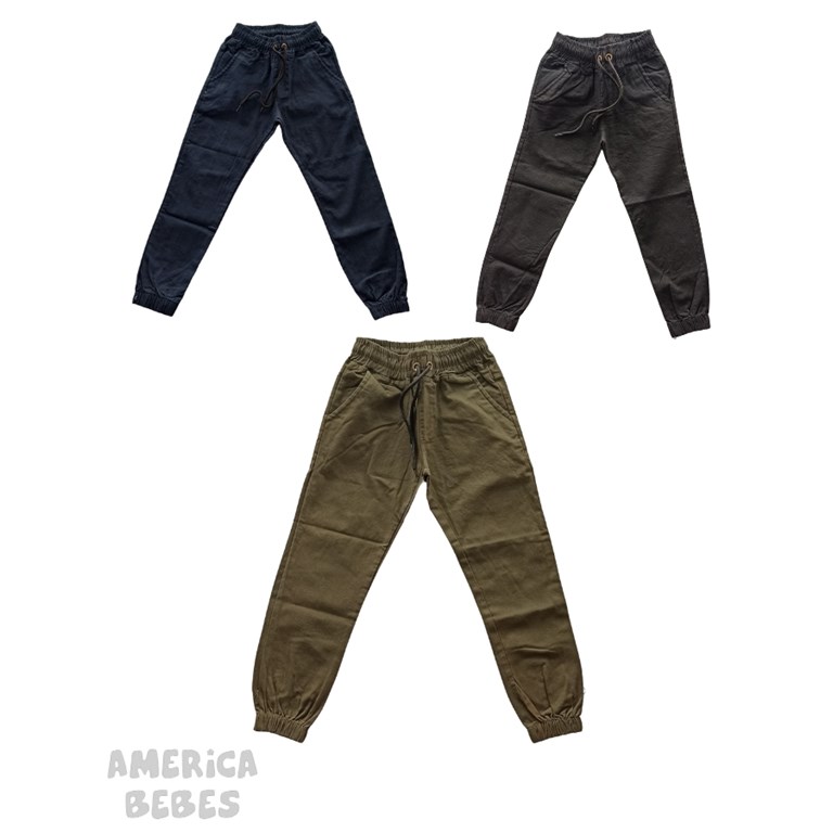 PANTALON JOGGER GABARDINA C/CORDON REGULADOR EN CINTURA. COLORES: NEGRO-AZUL-VERDE MILITAR-CAMEL. LABENDEL