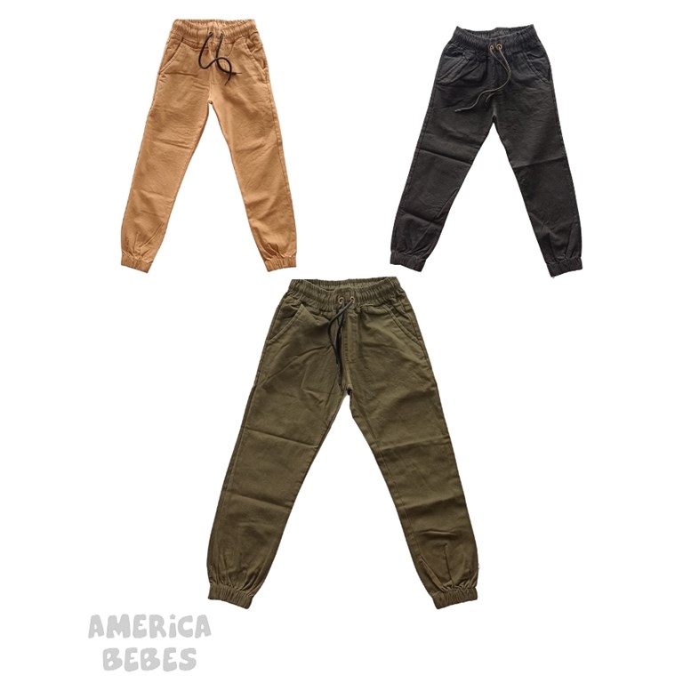 PANTALON JOGGER GABARDINA C/CORDON REGULADOR EN CINTURA. COLORES: NEGRO-AZUL-VERDE MILITAR-CAMEL. LABENDEL