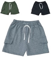 Short bebe cargo rustico con cordon bebe. Colores: Gris-Negro-Verde militar. Labendel