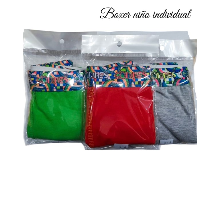 PROMO! BOXER PARA NIÑO LISO O RAYADO 'CALIDAD PREMIUM' CON CINTURA ELASTICA. LABENDEL