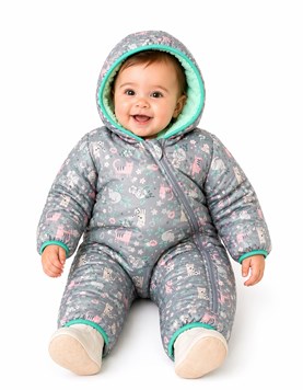 Astronauta para beba enterito con corderito interno, estampa: gatitos. Sin piecito. Labendel