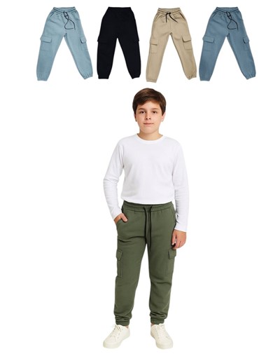 Pantalón 'frisa premium' cargo con elástico en puño y cordón en cintura ajusta. Colores: negro, gris topo, verde seco, melange, jaspeado, beige. Labendel
