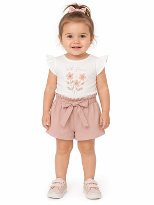 Short tusor COLOR ROSA BB con cinto de beba. Labendel