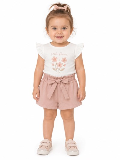 Short tusor COLOR ROSA BB con cinto de beba. Labendel