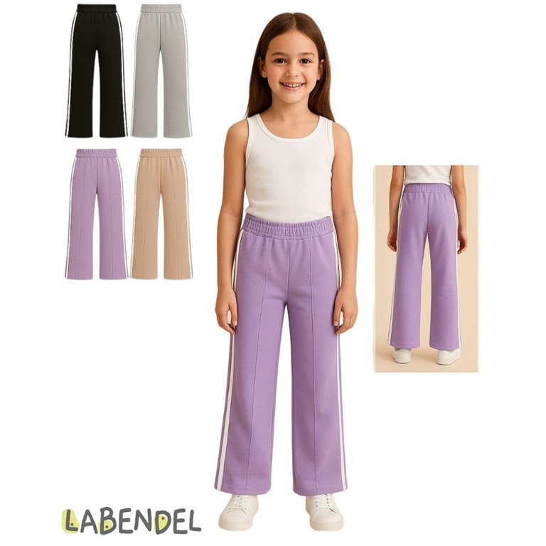 Pantalon rustico premium de nena con tiras a los costados. Labendel