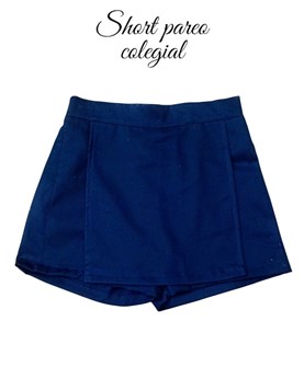 (TAMAÑO XL) SHORT PAREO GABARDINA AZUL COLEGIAL. LABENDEL