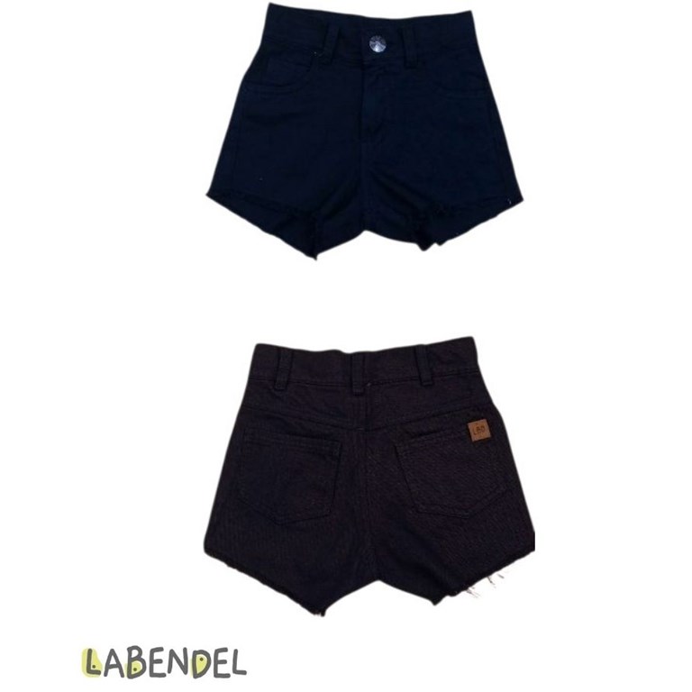 Short jean negro deflecado abajo nena. Labendel