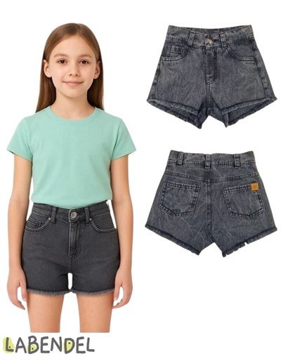 Short jean negro degrade  deflecado nena. Labendel