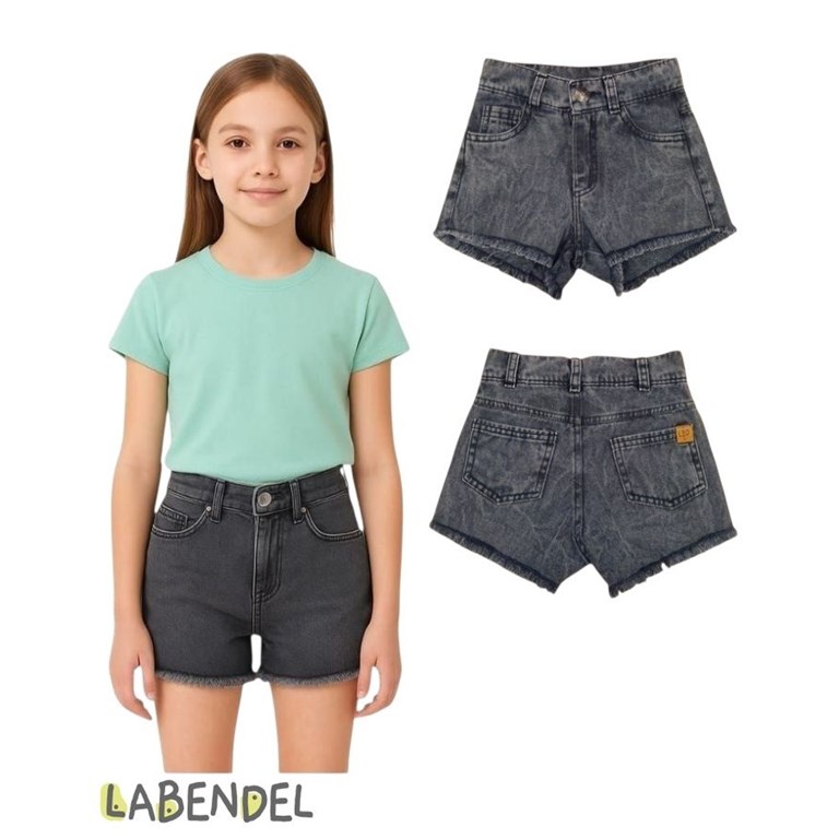 Short jean negro degrade deflecado nena. Labendel