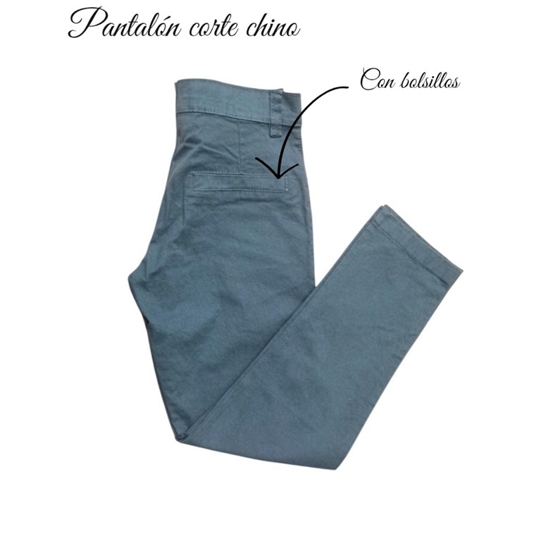 PANTALON CORTE CHINO GRIS GABARDINA ELASTIZADA LABENDEL