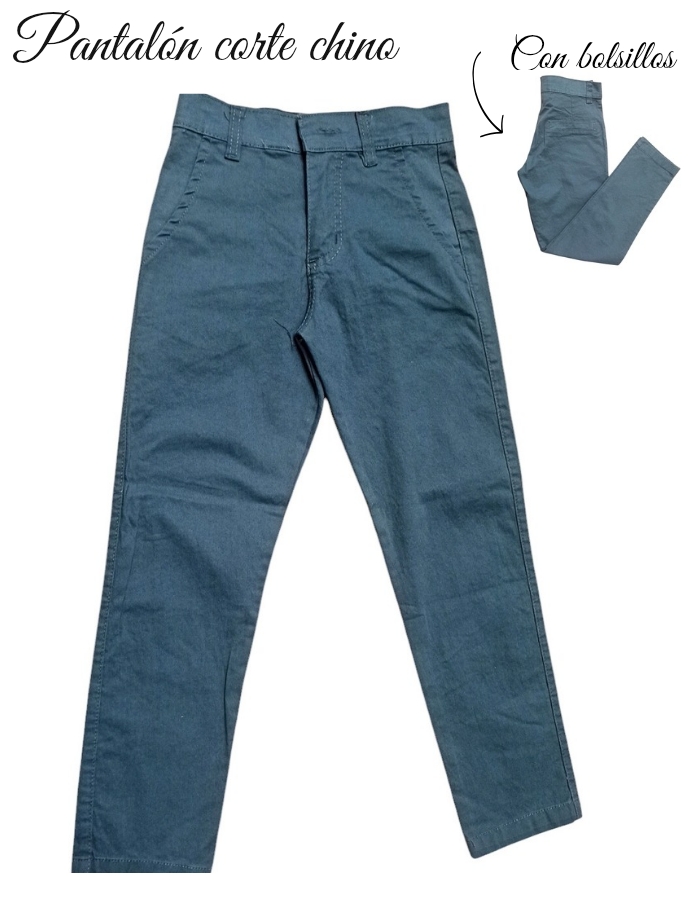 Pantalon corte chino discount gris