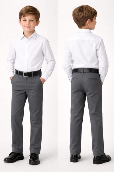PANTALON CORTE CHINO GRIS GABARDINA ELASTIZADA LABENDEL