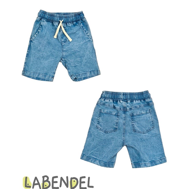 BERMUDA JEAN 'SUPER ELASTIZADO' NIÑO CON CORDON REGULADOR EN CINTURA. COLORES: AZUL - AZUL CLARO. LABENDEL