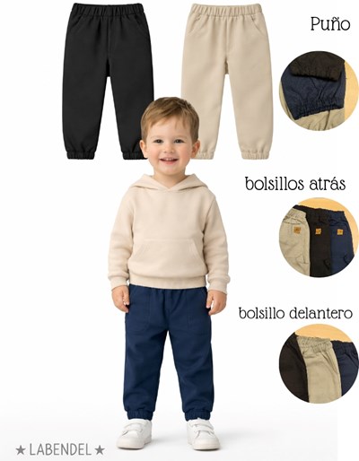 Pantalon gabardina elastizada carpintero. Colores: Negro, beige, azil. Labendel