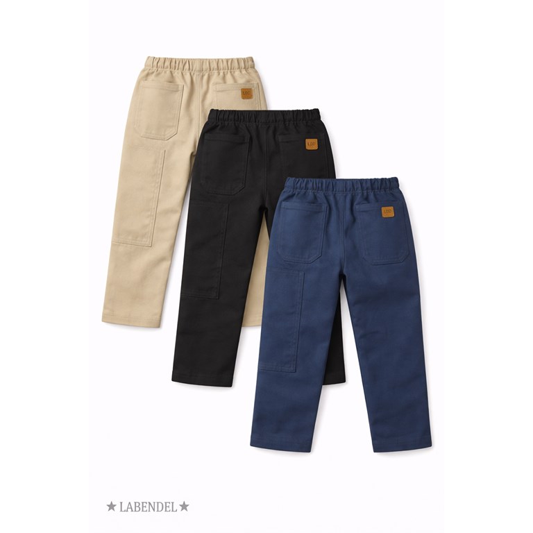 Pantalon bebe recto carpintero gabardina elastizada. ColoreS: Negro, beige, azul. Labendel