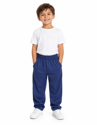 PANTALON PARA NENE DE ACETATO FRISADO AZUL CON BOLSILLOS
