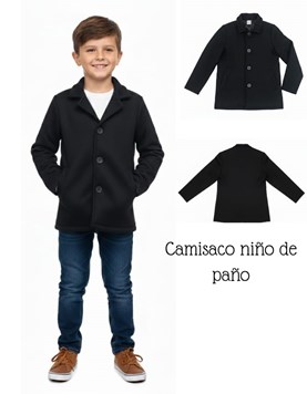 Camisaco niño tipo blazer con botones. Colores: Negro, gris melange, beige, gris topo. Labendel