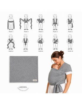 Fular tejido semi elastizado. Resistencia: Hasta15 kilos. Medida:5 mts largo, 40cm ancho aprox. Colores surtidos. Labendel