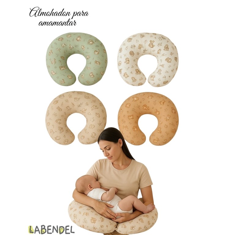 Almohadon lactancia para amamantar relleno vellon siliconado. Medidas aprox: 65x60cm. Cierre y funda labable (higiene asegurada). Diseño ergonomico. Colores y estampas surtidas: Unisex-Varon-Nena. Lab