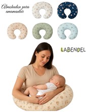 Almohadon lactancia para amamantar relleno vellon siliconado. Medidas aprox: 65x60cm. Cierre y funda labable (higiene asegurada). Diseño ergonomico. Colores y estampas surtidas: Unisex-Varon-Nena. Lab