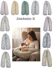 'TAMAÑO XL' ALMOHADON LACTANCIA 150CM DE TUSOR LISOS Y GABARDINA ESTAMPADOS. MULTIPLES ESTAMPADOS Y LISOS. LABENDEL