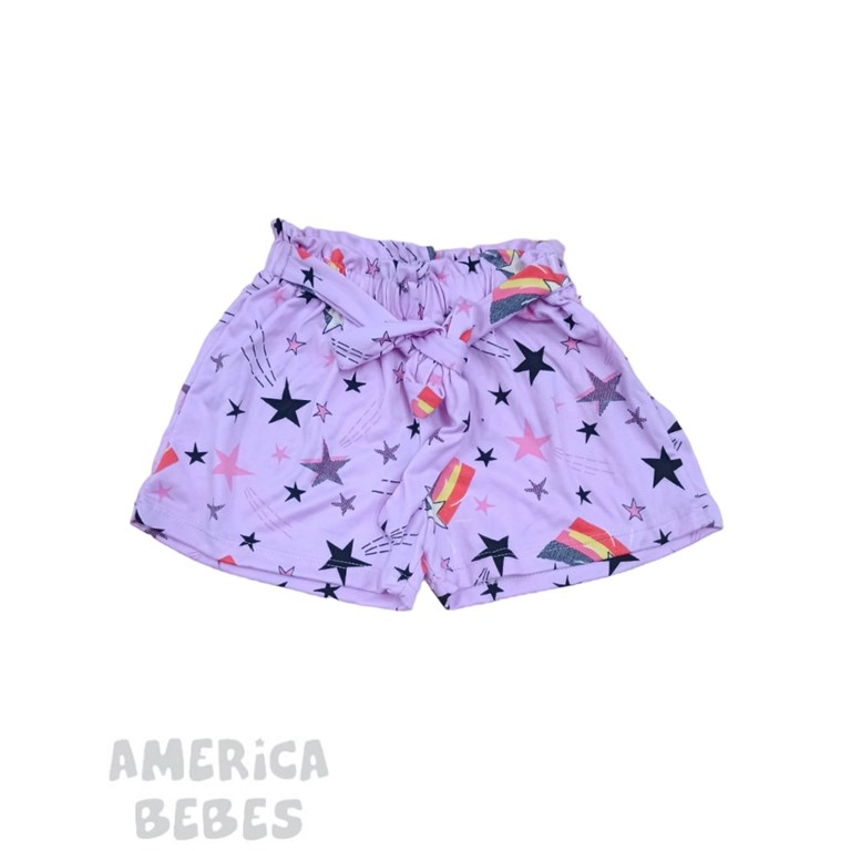 SHORT CON LAZO PARA BEBA SOFT PRINT ESTAMPADO FACHERITOS