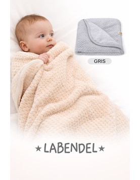 Manta recibidor tela coral fleece honey tipo peluche texturada. Medidas: 80 x 70 cm. Colores: Gris-Beige-Rosa bb- Celeste. Labendel