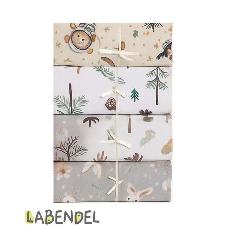 Pack x 3unidades: Babitas con toalla. Estampados surtidos. Medias de cada una: 16,5cm x 24,5cm. Labendel