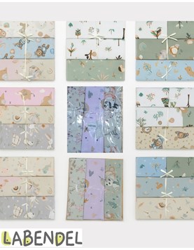 Pack x 3unidades: Babitas con toalla. Estampados surtidos. Medias de cada una: 16,5cm x 24,5cm. Labendel