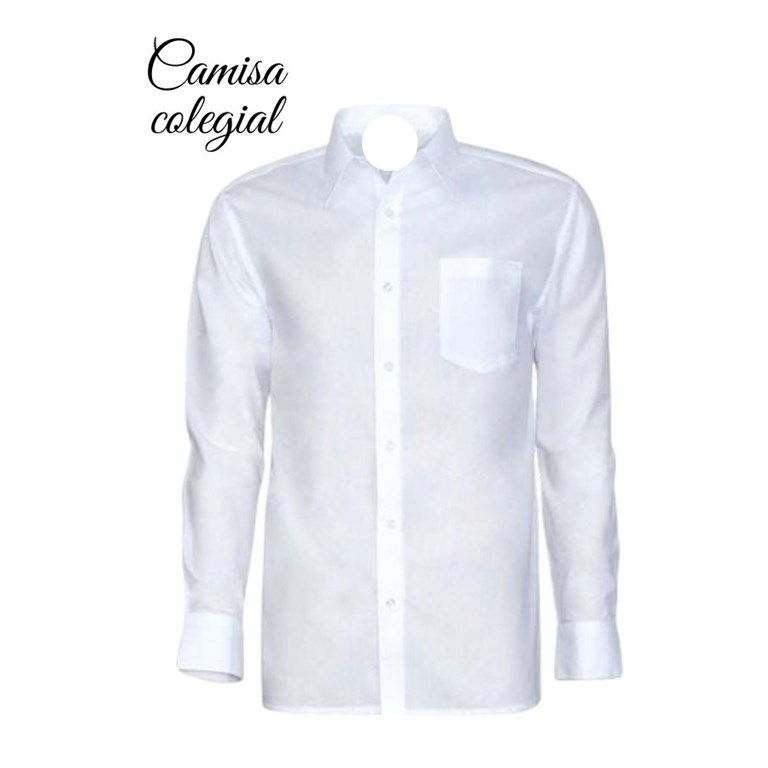 camisa manga larga con bolsillo lateral blanca lisa