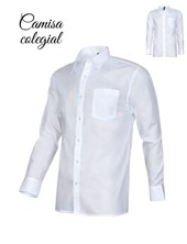camisa manga larga con bolsillo lateral blanca lisa