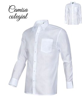 camisa manga larga con bolsillo lateral blanca lisa