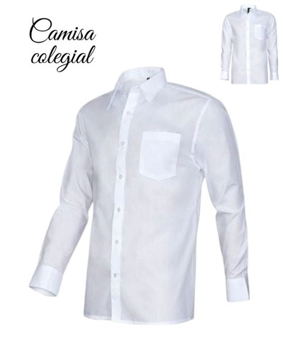 camisa manga larga con bolsillo lateral blanca lisa