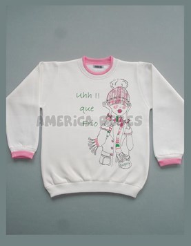 REMERA MANGA LARGA BEBA, ESTAMPA PERRITO CON FLORES. GRUNY