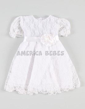 VESTIDO NIÑA TUSOR SIN MANGA CON VOLADOS EN BRETELES Y MOÑOS. COLORES: OLIVA-BLANCO-ROSA-GRIS TIZA-AERO-NATURAL - ROJO. LABENDEL