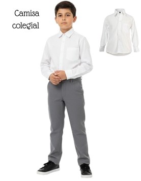 Camisa M/L blanca colegial