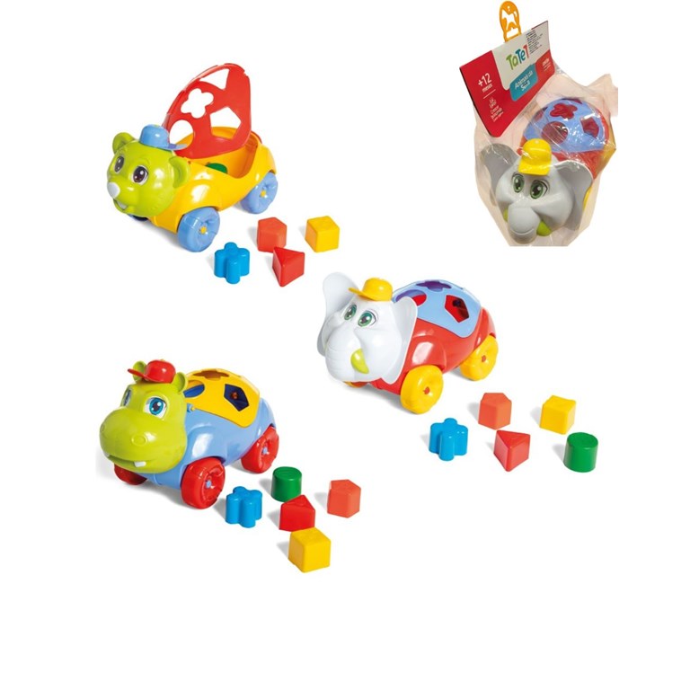 Baby Car amarillo con piezas. Calesita