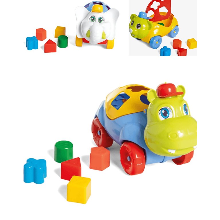 Baby Car amarillo con piezas. Calesita