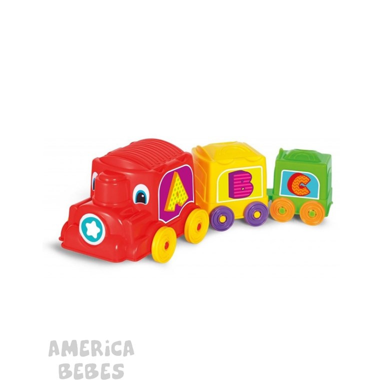 TREN APILABLE DIDACTICO CON VAGONES PARA BEBES CALESITA