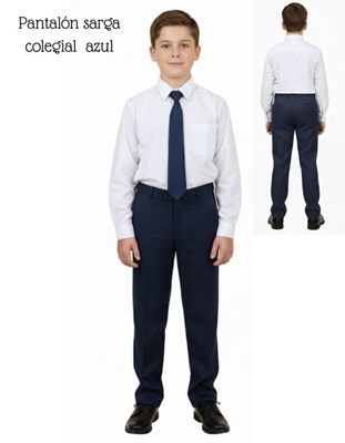 A103 AZUL PANTALON SARGA COLEGIAL. Talle: 2-4 CON PINZAS.  Talle 6 en adelante SIN PINZAS. SU ROGER