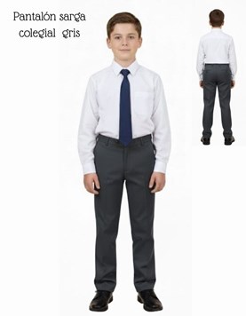 A103 GRIS PANTALON SARGA INTA COLEGIAL Talle: 2-4 CON PINZAS. Talle 6 en adelante SIN PINZAS. SU ROGER