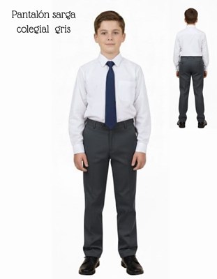 A103 GRIS PANTALON SARGA INTA COLEGIAL Talle: 2-4 CON PINZAS. Talle 6 en adelante SIN PINZAS. SU ROGER
