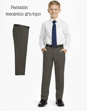 A124 GRIS PANTALON MECANICO COLEGIAL Talle: 2-4 CON PINZAS. Talle 6 en adelante SIN PINZAS. SU ROGER
