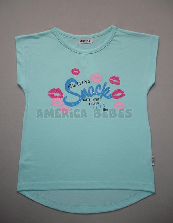 Remera de nena manga corta estampa love.Gruny
