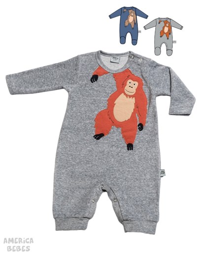 ENTERITO BEBE PLUSH ESTAMPA MONKEY YABY