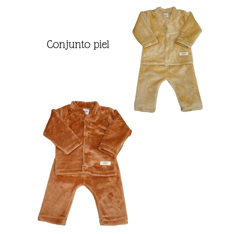 CONJUNTO PLUSH BEBA SAQUITO Y PANTALON . YABY