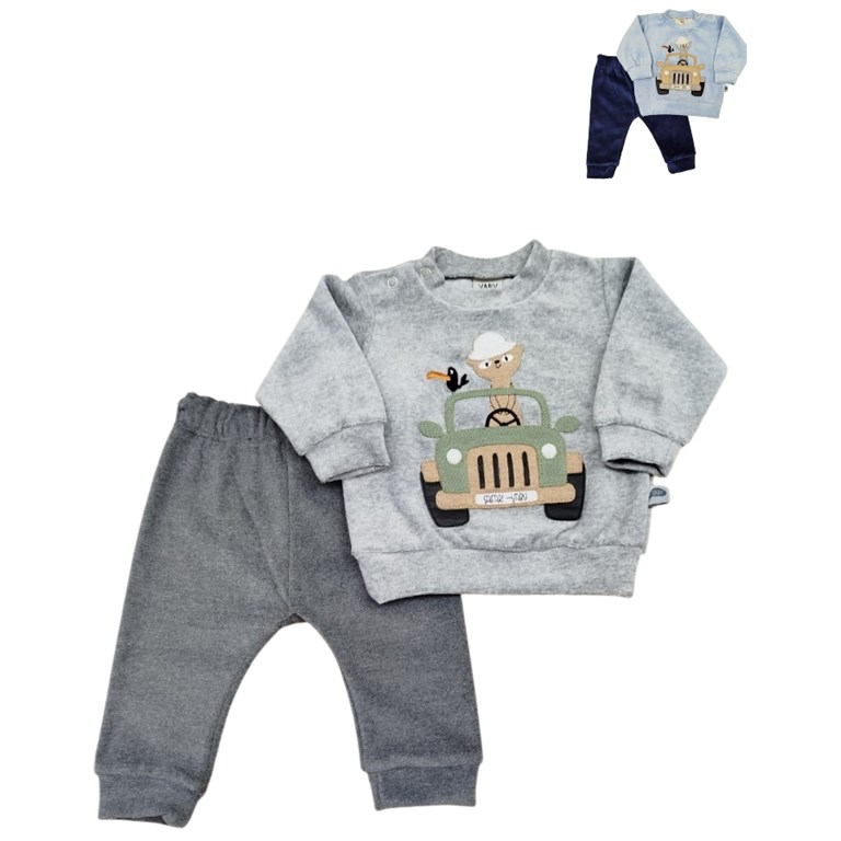 CONJUNTO CON BUZO PLUSH SAFARI. YABY