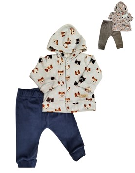 CONJUNTO CON SAQUITO PLUSH SUBLIMINADO PERRITO. YABY